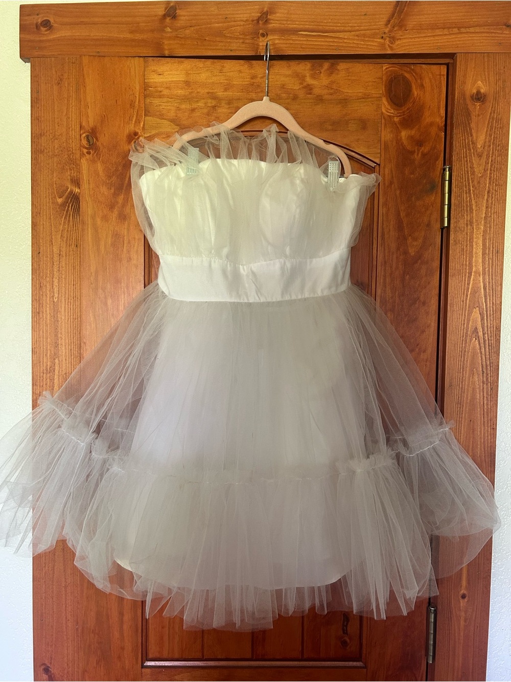 Strapless Tulle Party Dress - White